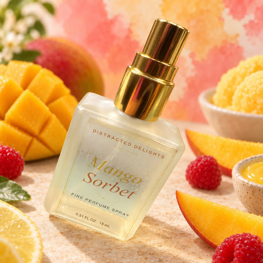 Mango Sorbet Perfume Spray, Fruity Gourmand Fragrance, Handmade Scent