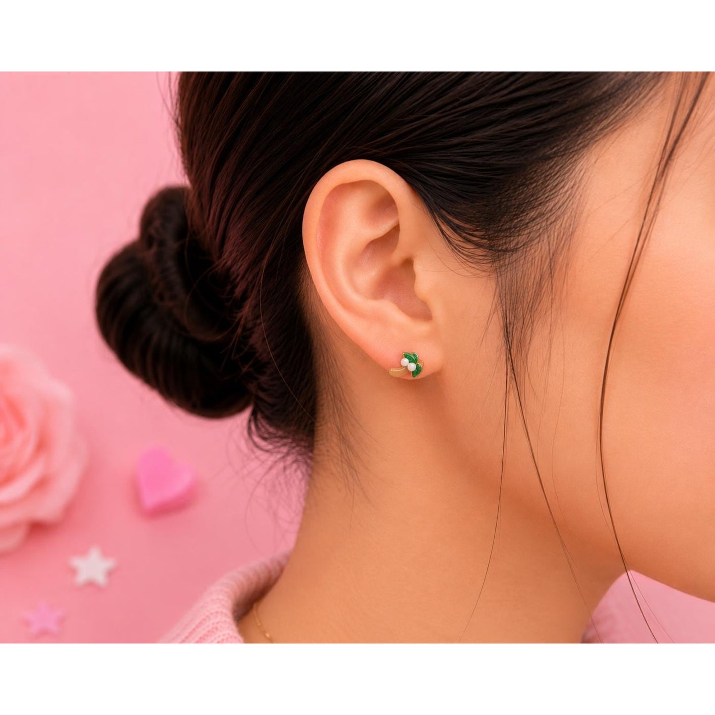 Hello Kitty Pink Dolphin & Palm Tree Stud Earrings Set, Cute Summer Resin Earrings, Beach Kitty Earrings, Tropical Jewelry Gift