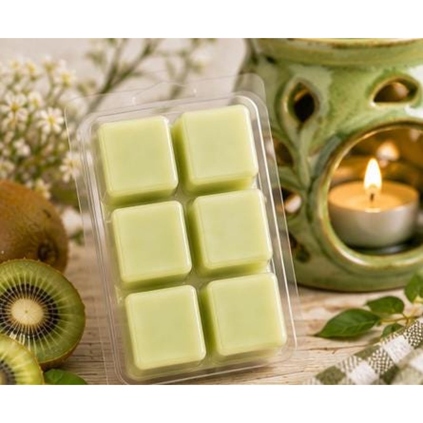 Kiwi Soy Wax Melts | Fresh Kiwi Scent | 100% Soy Wax | Highly Scented Wax Tarts | Fruity Wax Melts | Phthalate Free | 2.5 oz Clamshell
