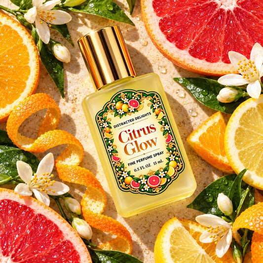 Citrus Glow Handmade Fruity Floral Fine Perfume with Grapefruit, Peach, Strawberry & Jasmine
