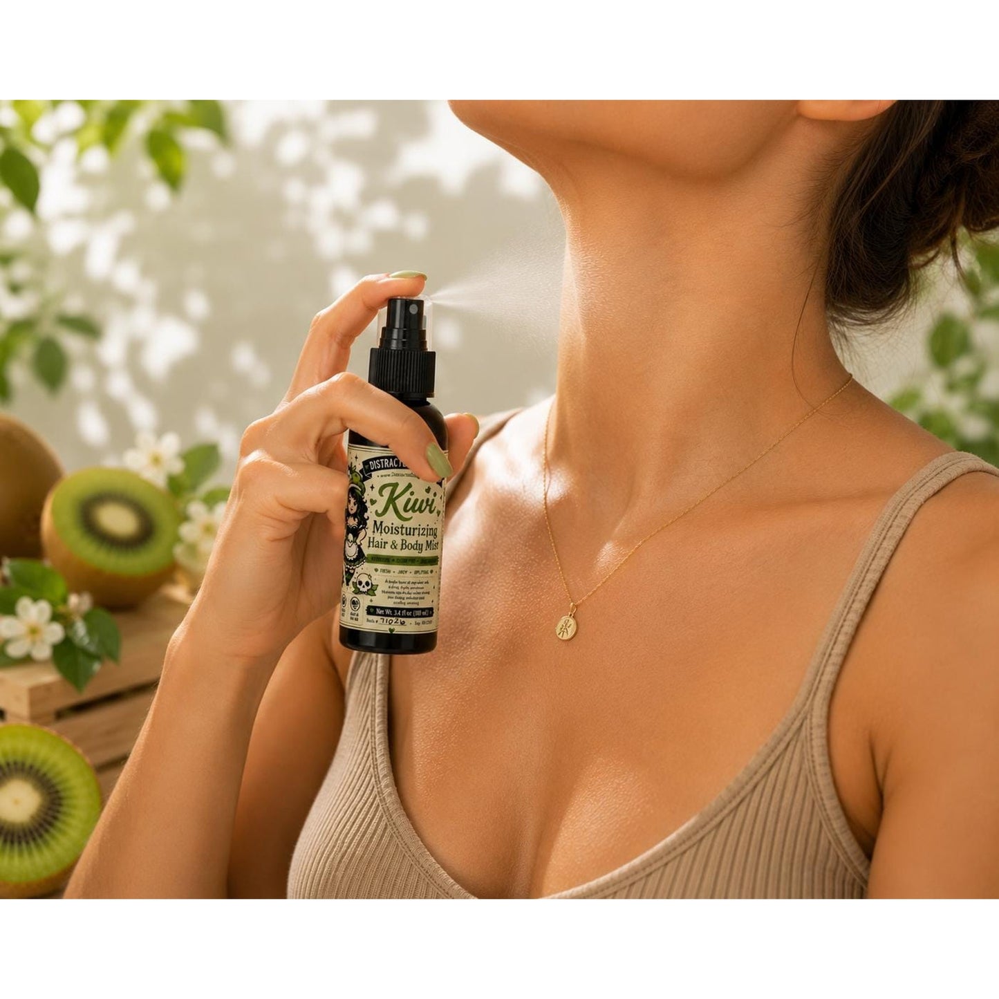 Tropical Kiwi Moisturizing Hair & Body Mist | Lightweight Hydrating Spray (3.4 oz)