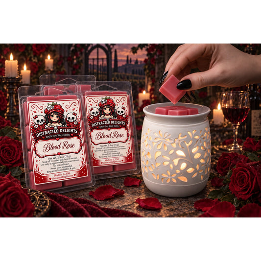 Handmade Blood Rose Soy Wax Melts Dark Rose Wine & Oud 2.5 oz