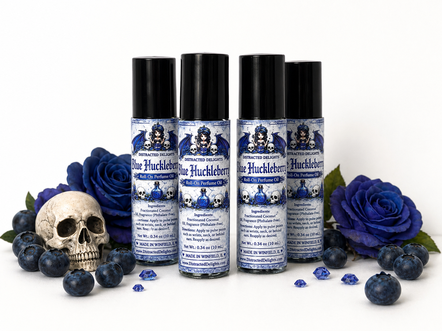Blue Huckleberry Roll-On Perfume Oil | Fruity Scent Blend | Phthalate-Free Fragrance (10 mL)