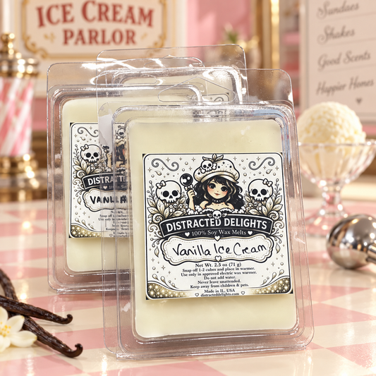 Vanilla Ice Cream Soy Wax Melts, 2.5 oz Handmade Wax Tarts