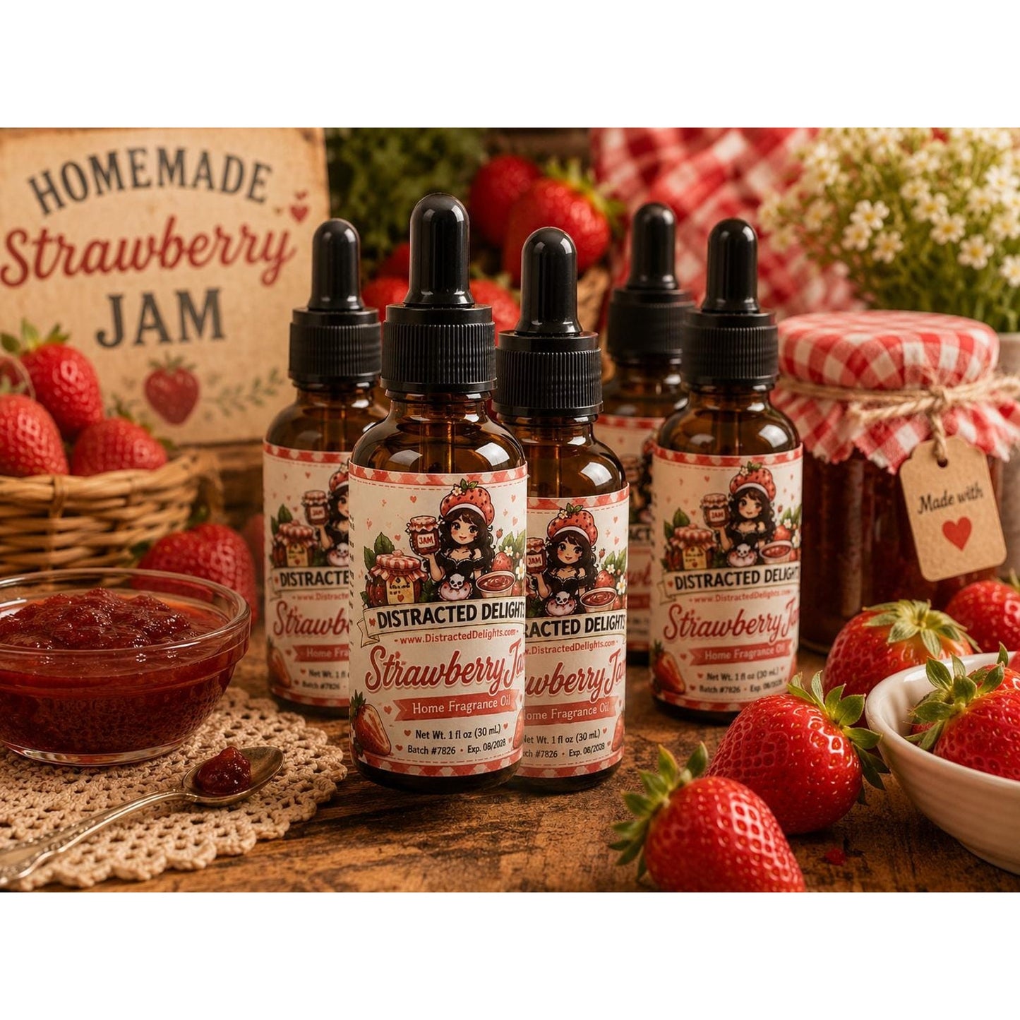 Strawberry Jam Home Fragrance Oil | Oil Warmer| Potpourri Refresher | Vacuum Filter Scent | Sweet Strawberry Vanilla Home Scent | 1 oz