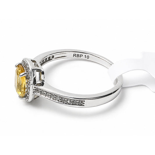Vintage Style Citrine Ring Size 10 Sterling Silver 925 Cushion Cut