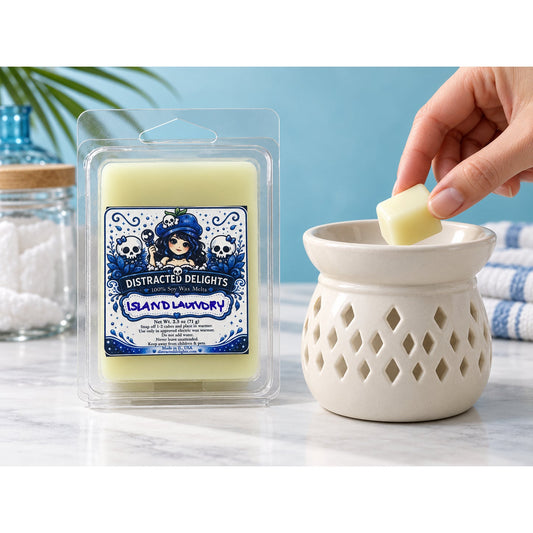 Lot of 3-Island Laundry-Fabric Softener Scent Soy Wax Clamshells Home Fragrance
