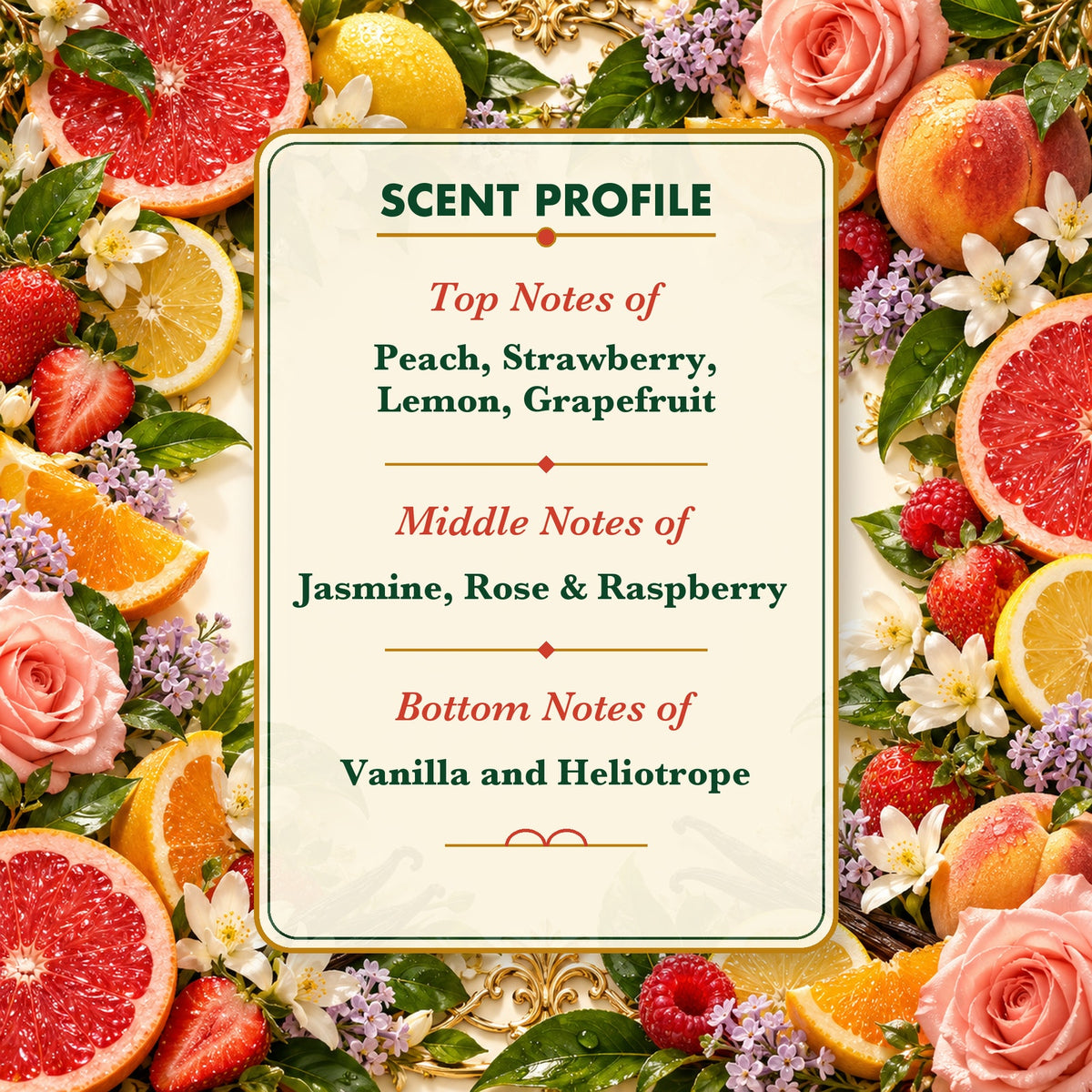 Citrus Glow Handmade Fruity Floral Fine Perfume with Grapefruit, Peach, Strawberry & Jasmine
