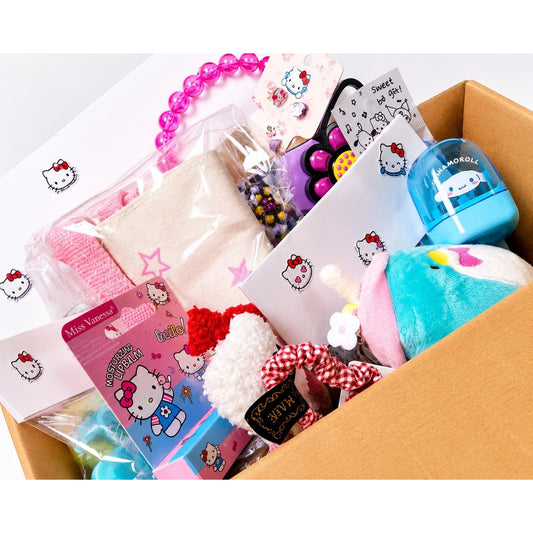 Hello Kitty & Friends 13-Piece Gift Bundle | Tote Bag, Mini Lunchbox, Hair Claws, Pen, Earrings, Sanrio Gift Set