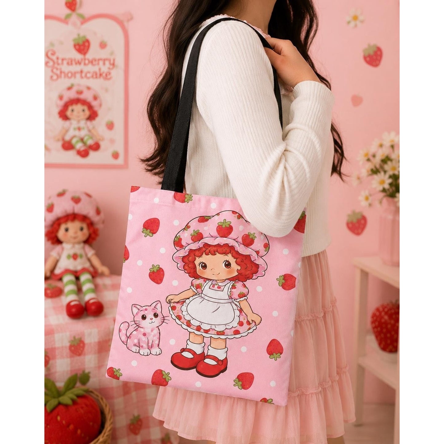 Strawberry Shortcake 9 Pc Gift Bundle Kawaii Beauty Collectibles Tote