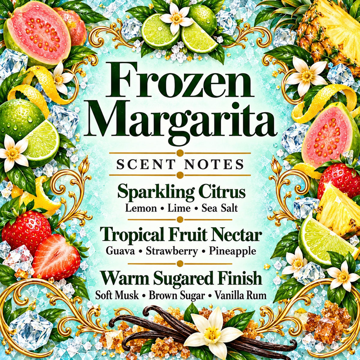Frozen Margarita Handmade Perfume Lime, Guava, Strawberry, Pineapple Vanilla Rum