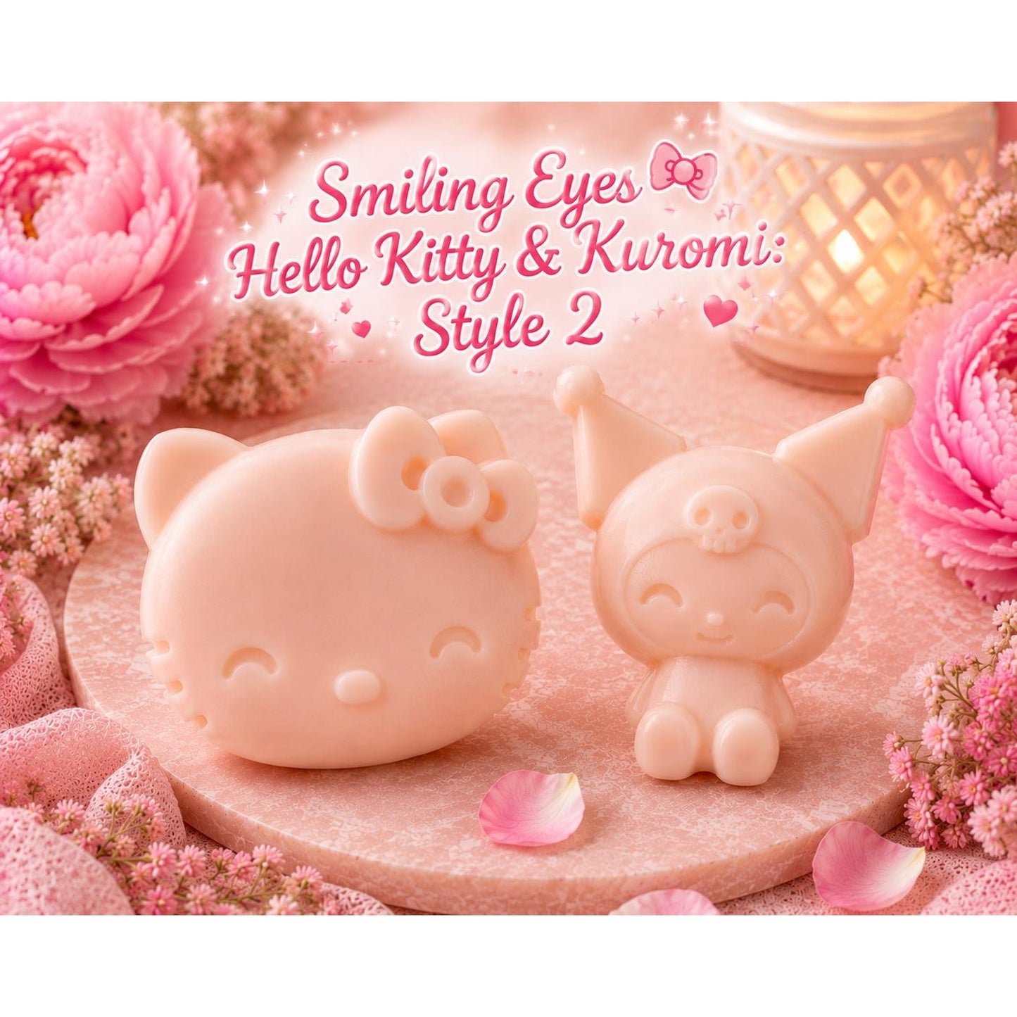 Hello Kitty & Kuromi Wax Melts | Blushing Peony Scent | Large 3D Character Wax Melts | Sanrio Inspired Home Fragrance | 3 oz Total