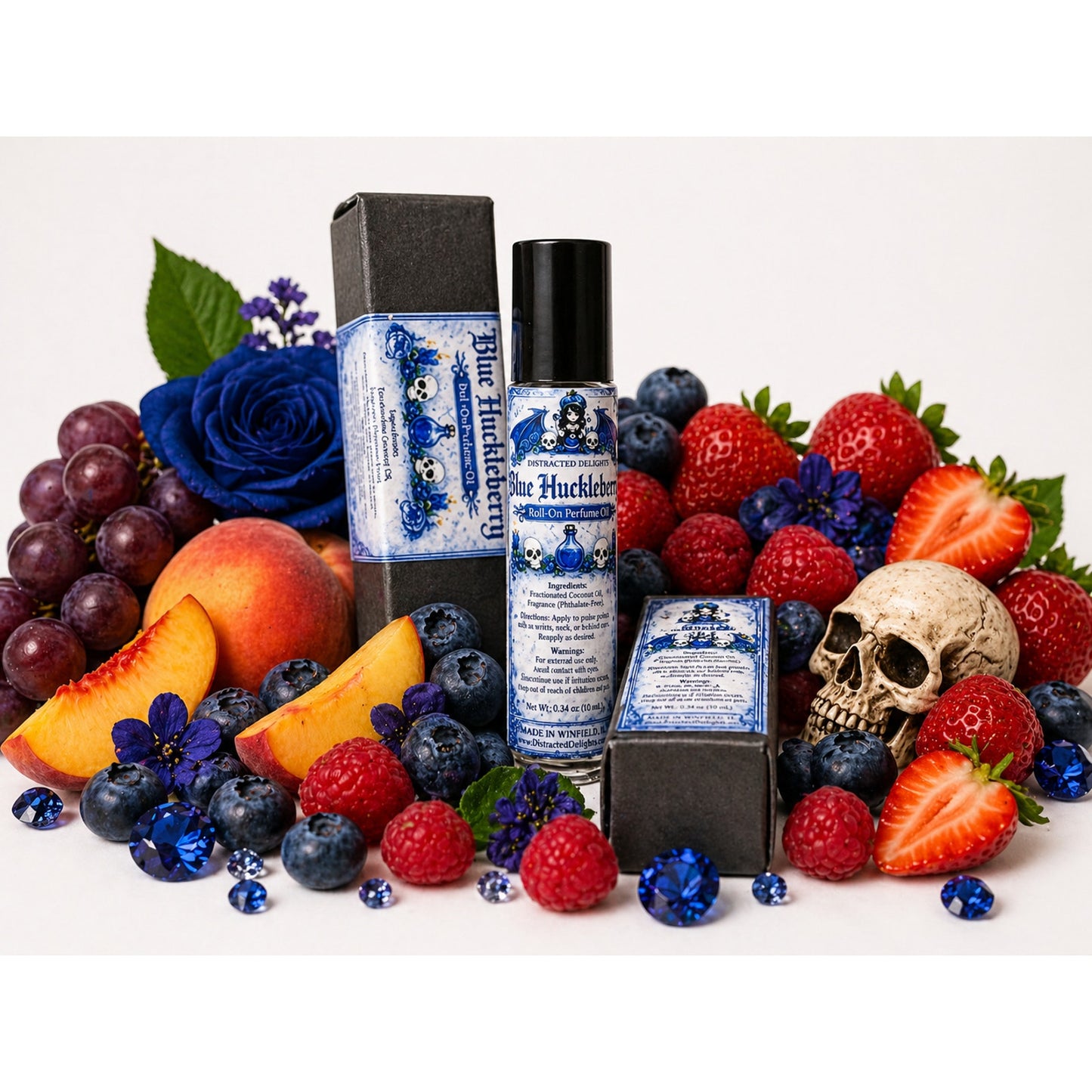 Blue Huckleberry Roll On Perfume Oil 10mL Fruity Scent Peach Strawberry Berry