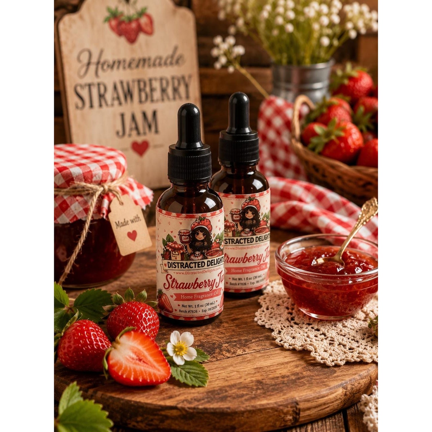 Strawberry Jam Home Fragrance Oil | Oil Warmer| Potpourri Refresher | Vacuum Filter Scent | Sweet Strawberry Vanilla Home Scent | 1 oz