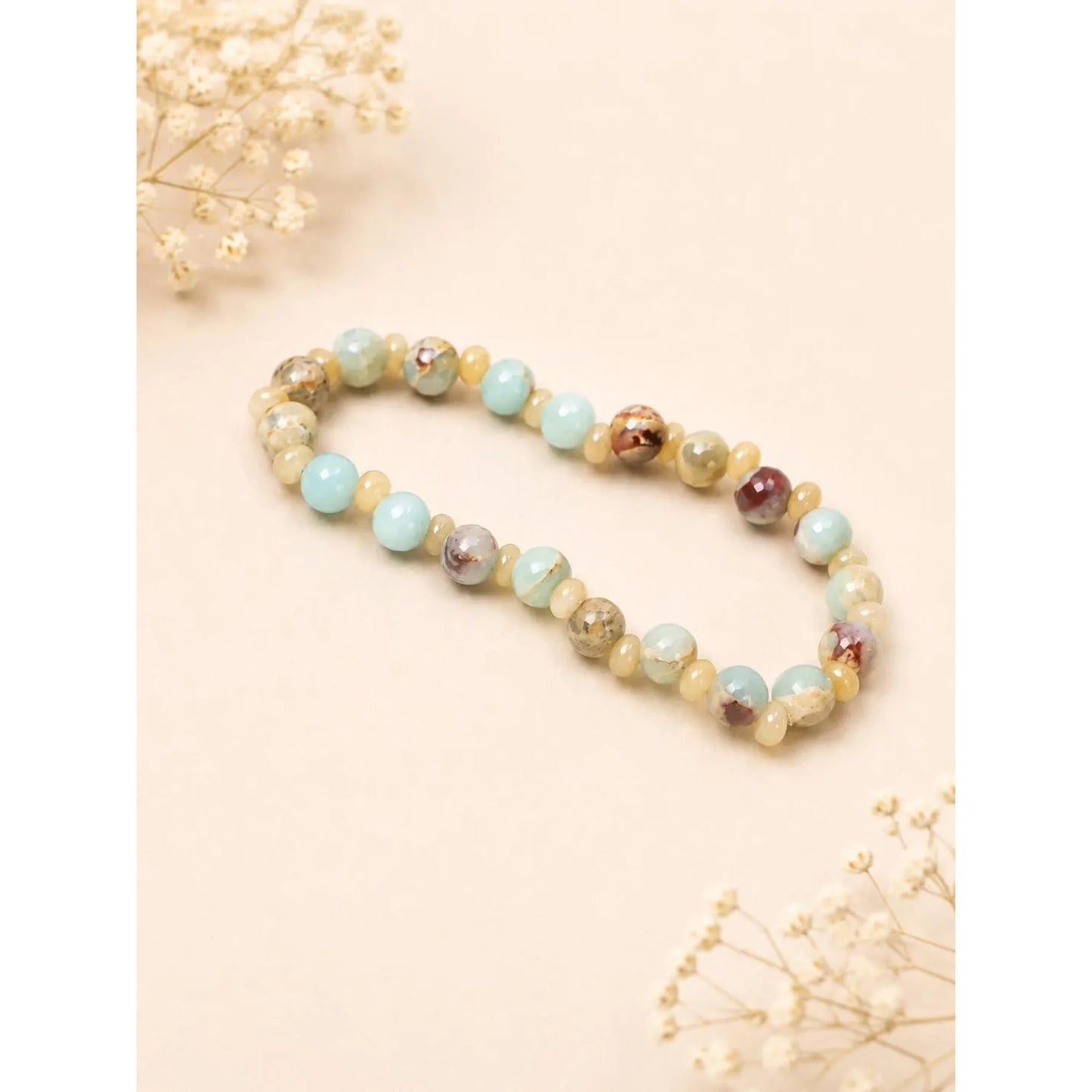 Impression Jasper Jewelry Set | Sea Sediment Style Necklace, Bracelet & Earrings