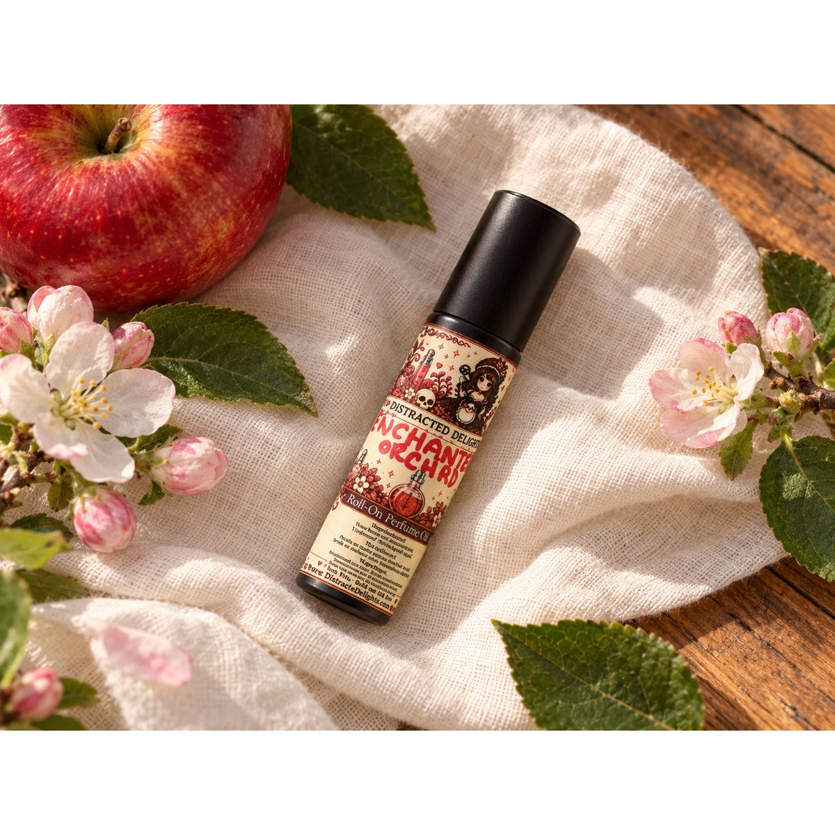 Enchanted Orchard Roll On Perfume Oil, Apple Floral Vanilla Scent, Handmade, 10 mL