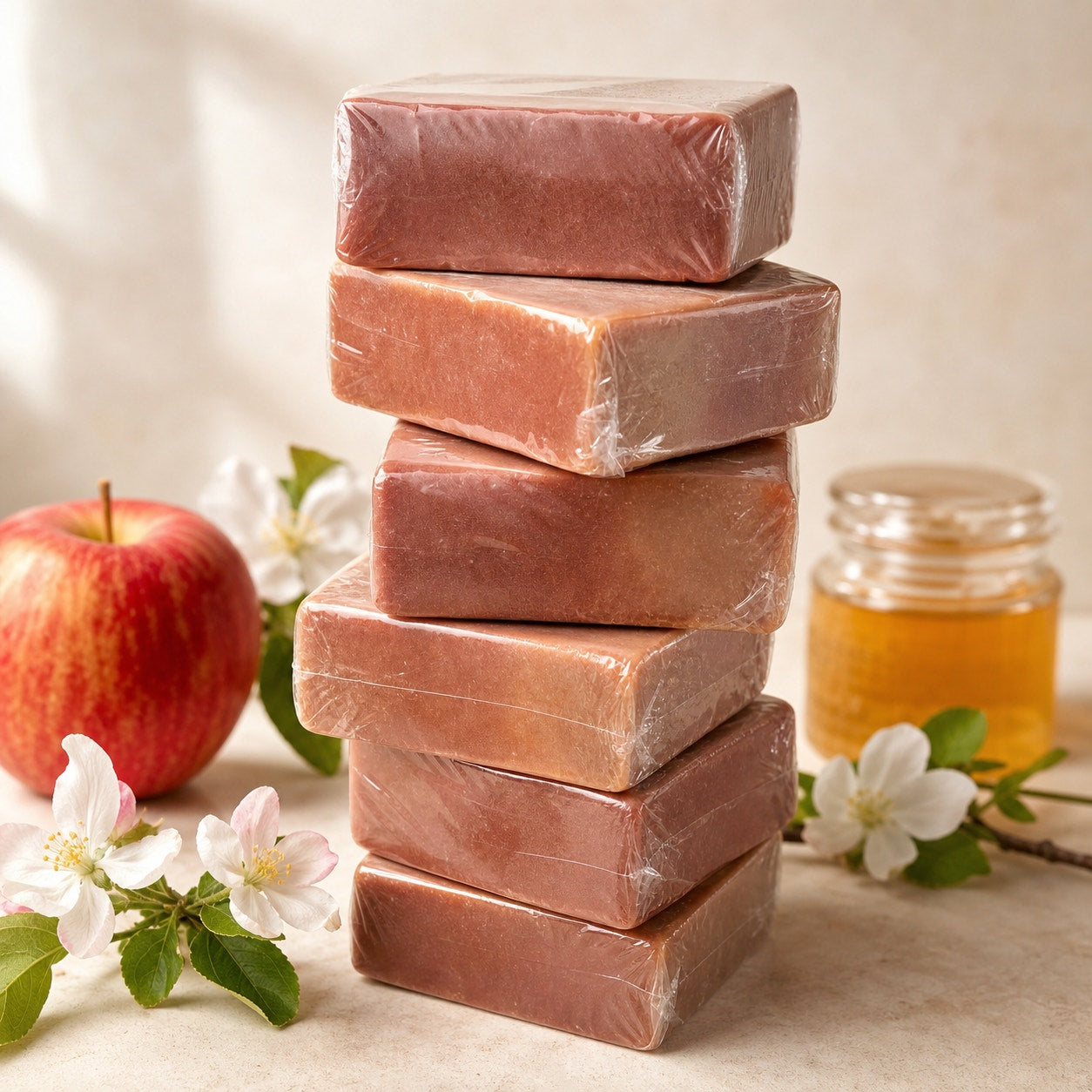 Apple Honey Cold Process Soap – Handmade Artisan Bar, Apple Pear & Honey Scent
