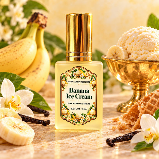 Banana Ice Cream Extrait de Parfum, Gourmand Fine Fragrance Spray, Creamy Banana Vanilla Perfume, 0.51 fl oz