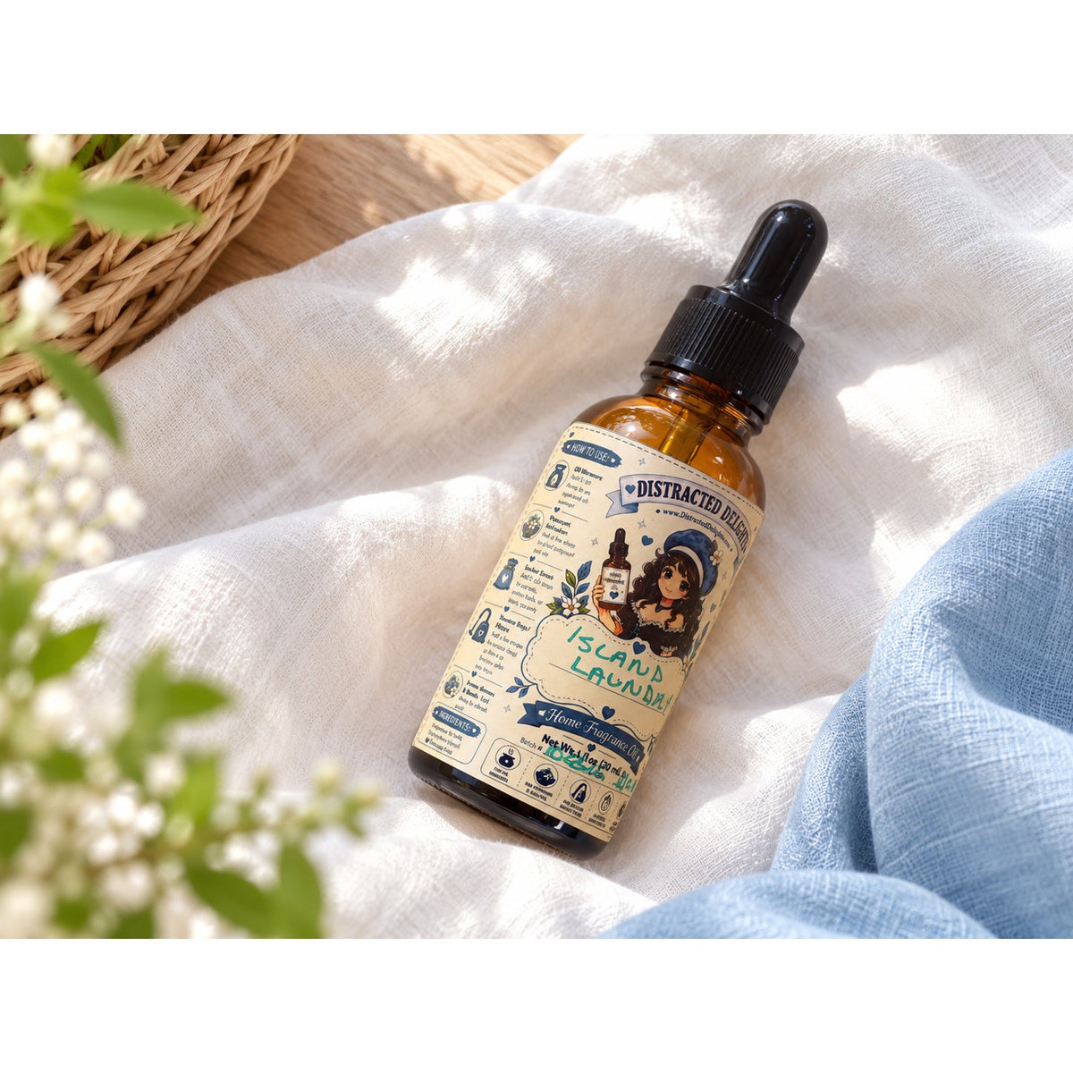 Island Laundry Home Fragrance Oil, Fresh Clean Linen Scent, 1 oz Dropper
