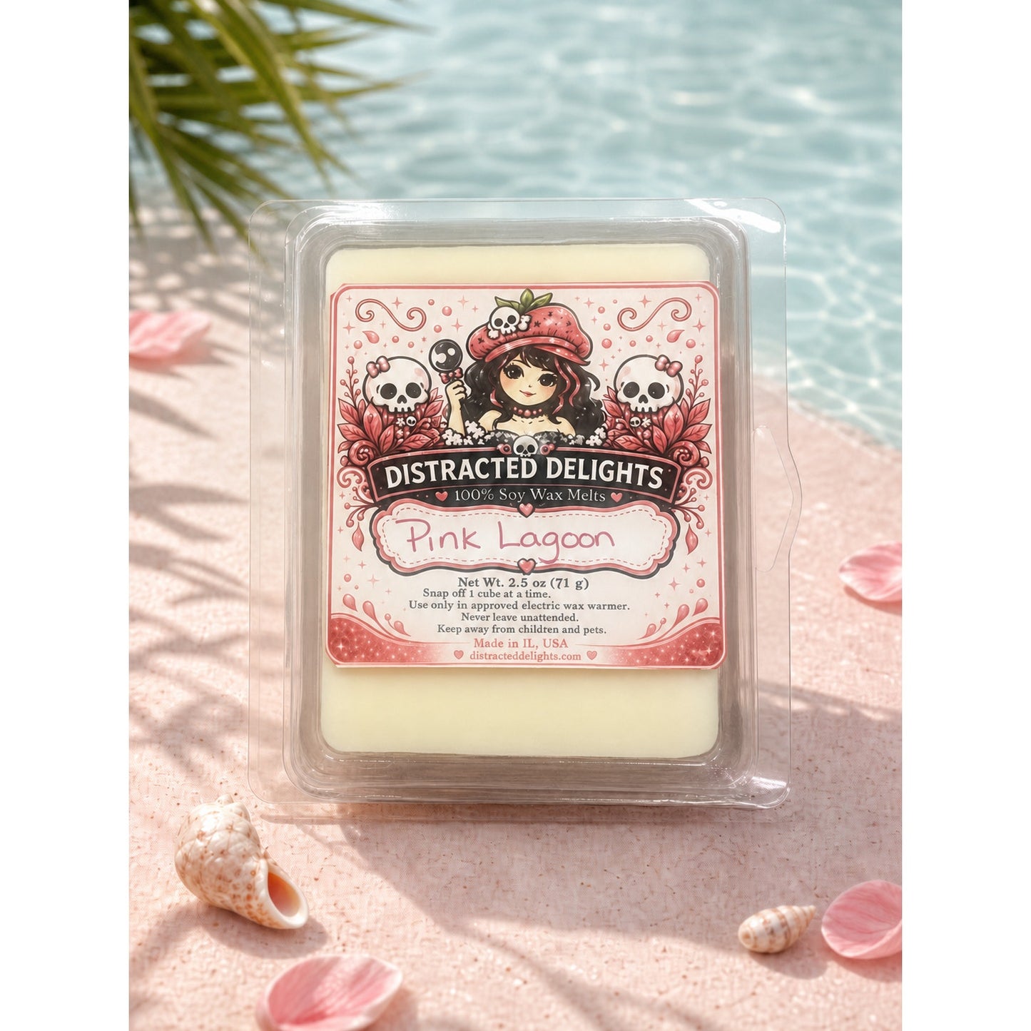 Pink Lagoon Soy Wax Melts | Dragonfruit Pear Scent | Handmade Tropical Wax Melt