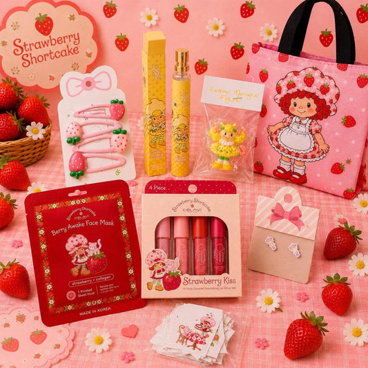 Strawberry Shortcake 9 Pc Gift Bundle Kawaii Beauty Collectibles Tote