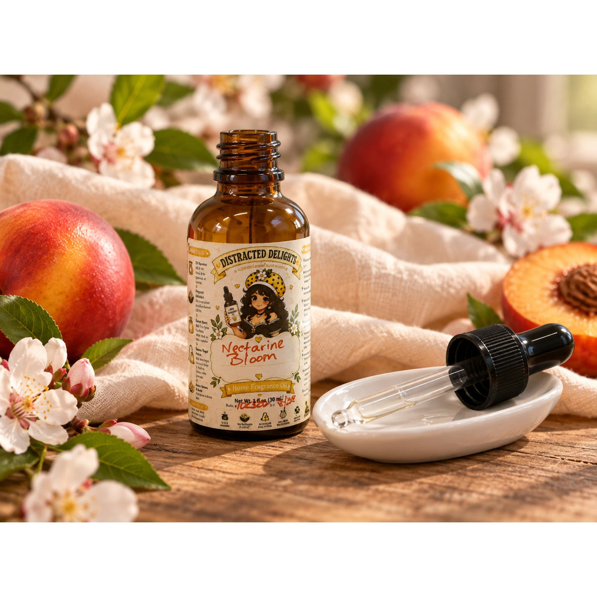 Nectarine Bloom Home Fragrance Oil, Citrus Floral Scent, 1 oz Dropper