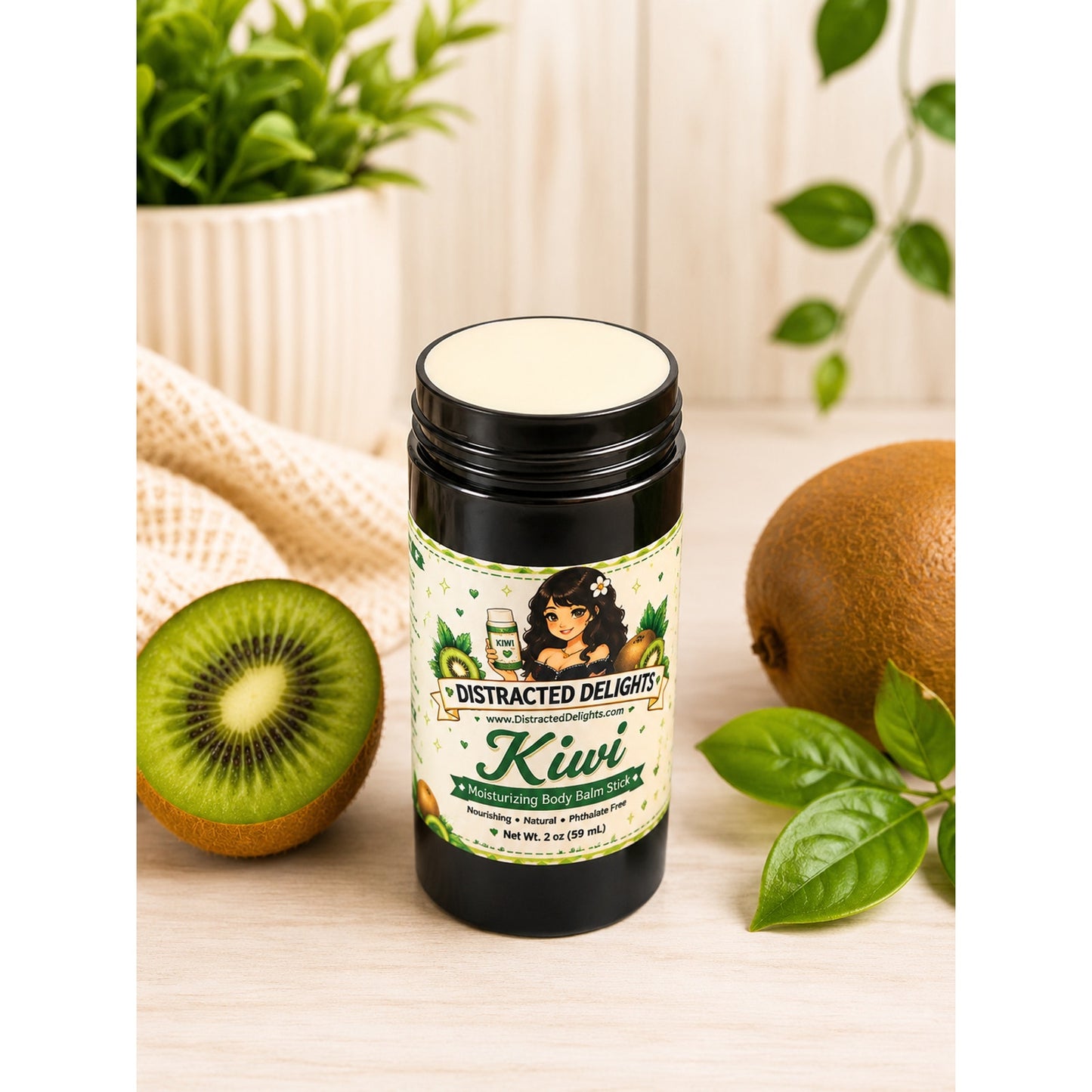 Kiwi Moisturizing Body Balm Stick 2 oz Natural Lotion Bar Dry Skin Phthalate Fre