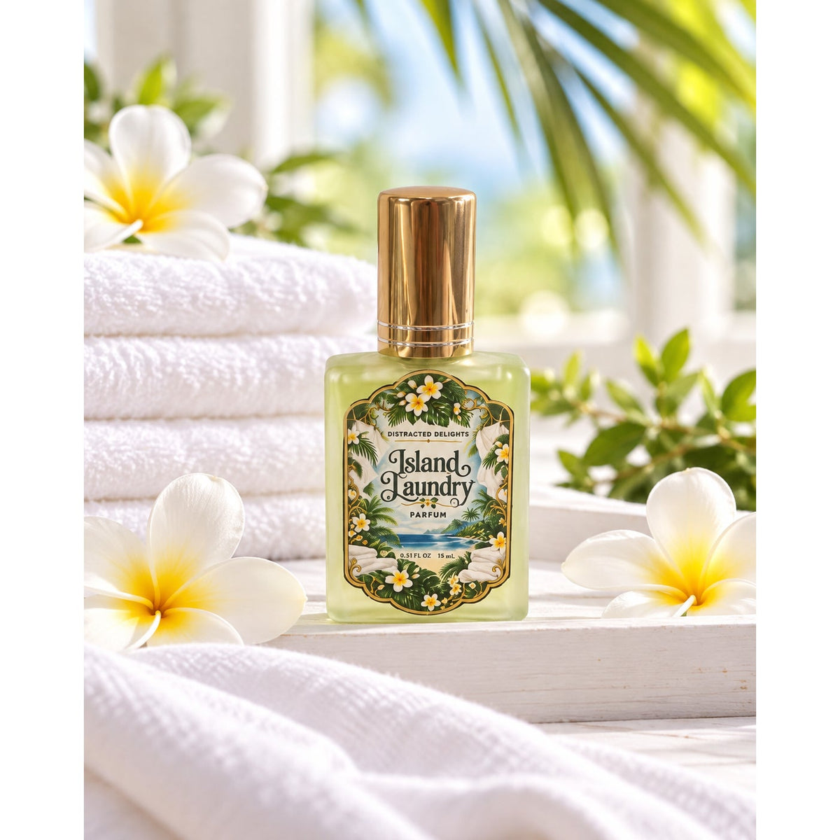 Island Laundry Parfum | Tropical Clean Laundry Perfume | Fresh Floral Fragrance | Handmade Small Batch Perfume | 15ml