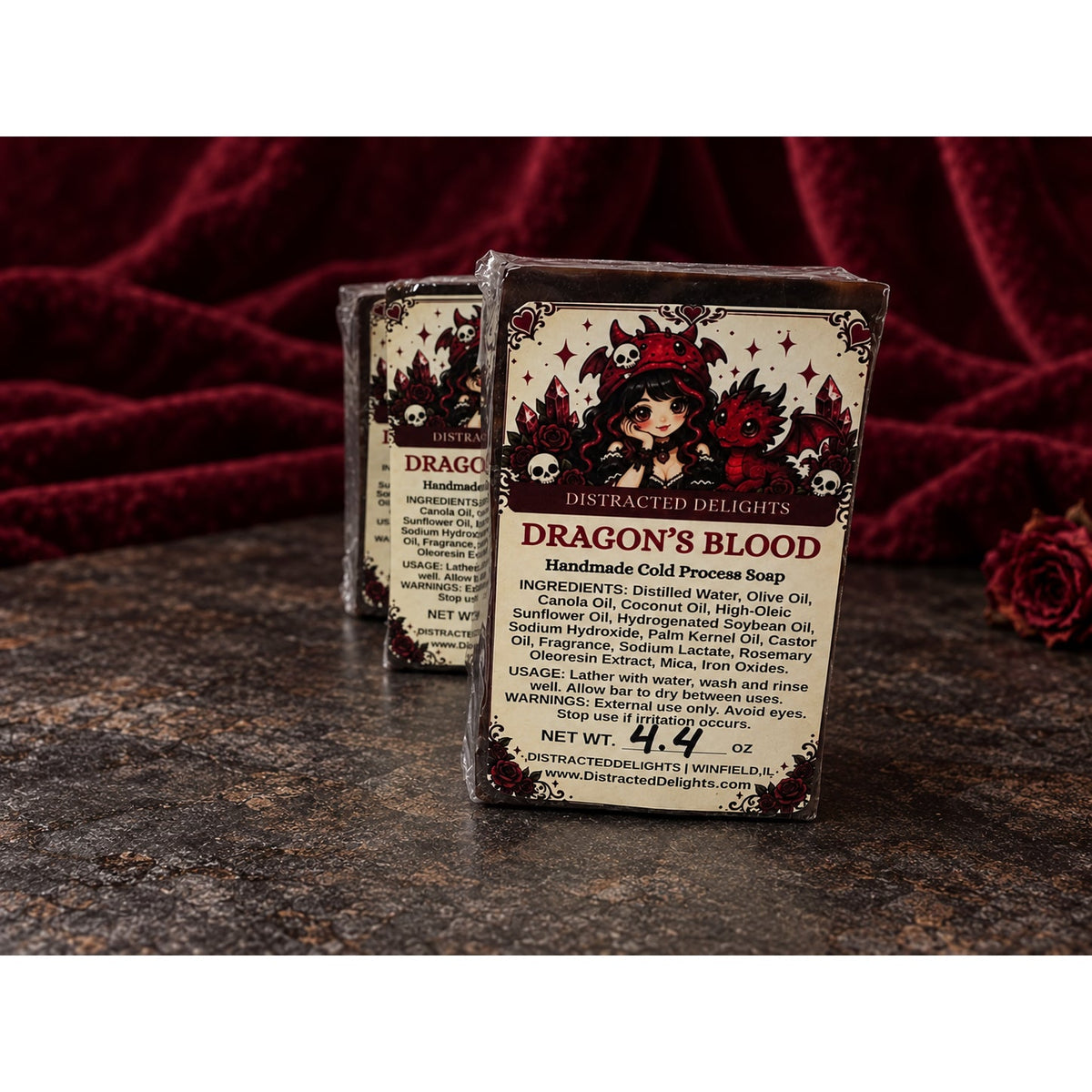 Dragon's Blood Soap Bar Handmade Cold Process Strong Scent Gothic Gift