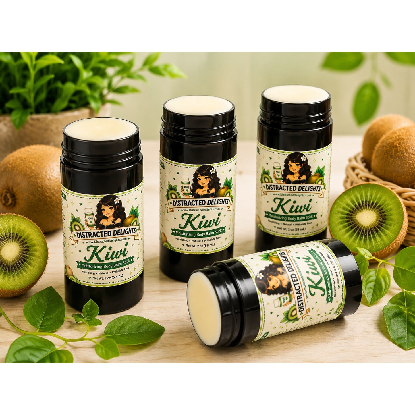 Kiwi Moisturizing Body Balm Stick 2 oz Natural Lotion Bar Dry Skin Phthalate Fre