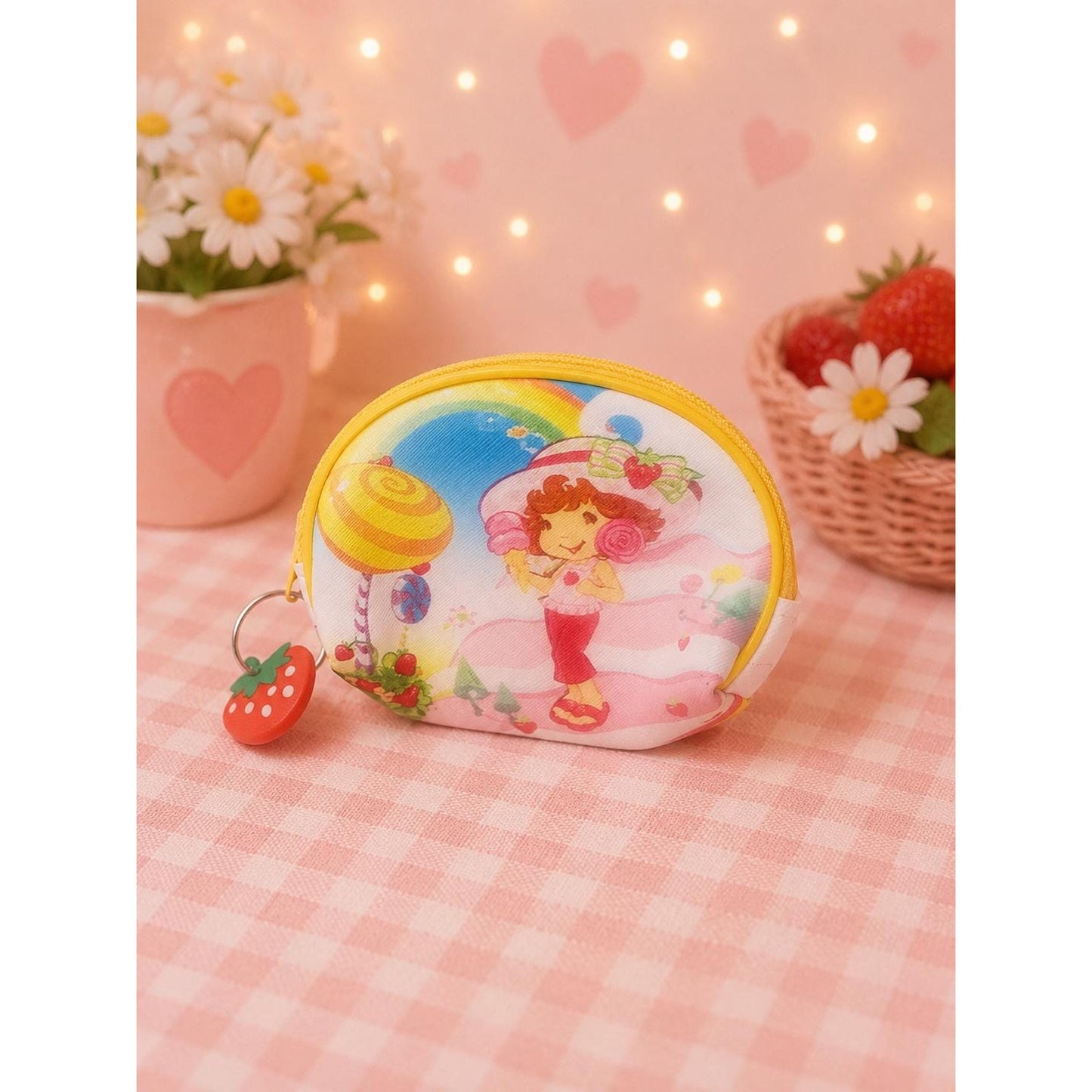 XL Strawberry Shortcake Gift Bundle 15 Piece Kawaii Gift Set Tote Bag, Pillow Cover, Lip Gloss, Perfume, Earrings, Hair Clips One of a Kind