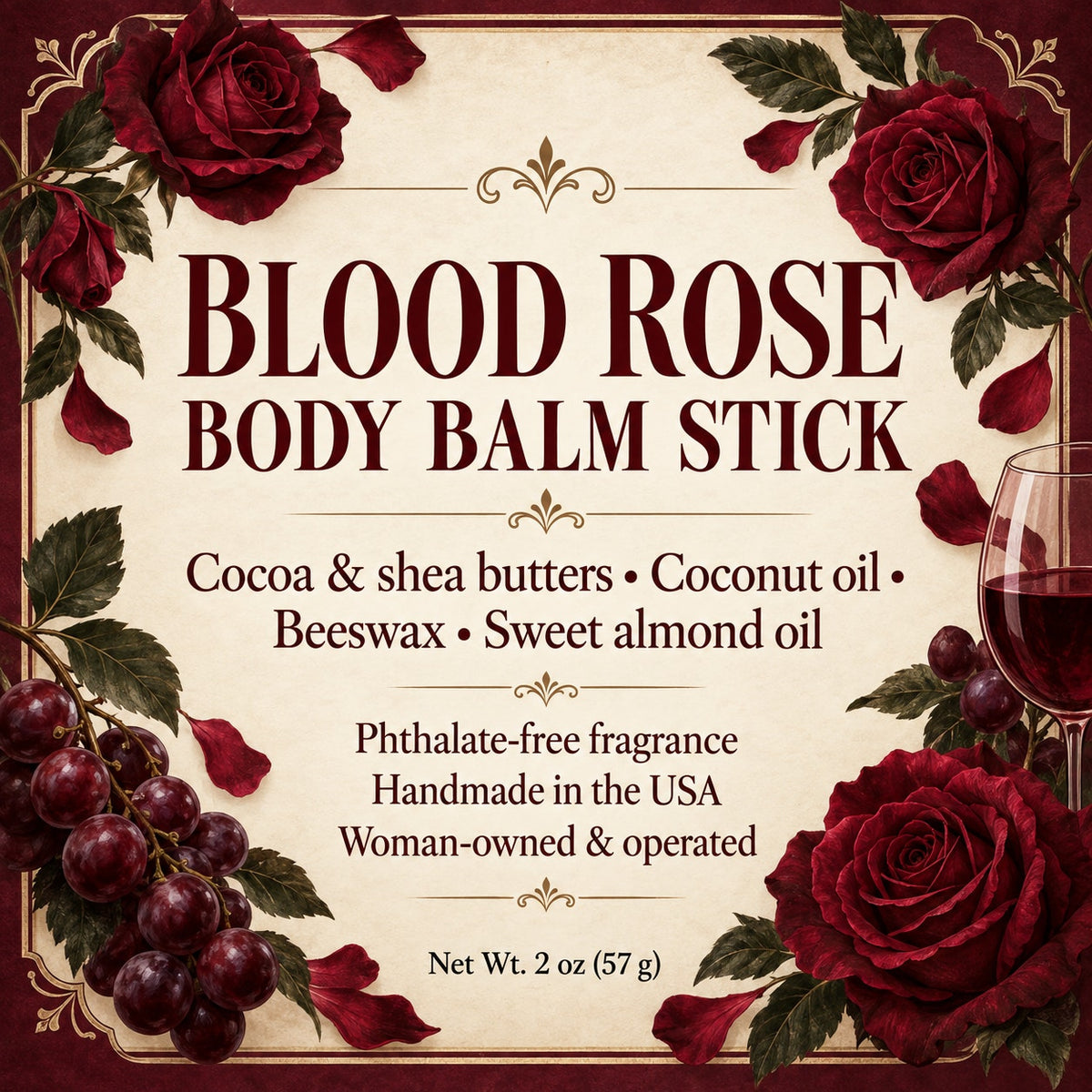 Blood Rose Moisturizing Body Balm Stick 2 oz
