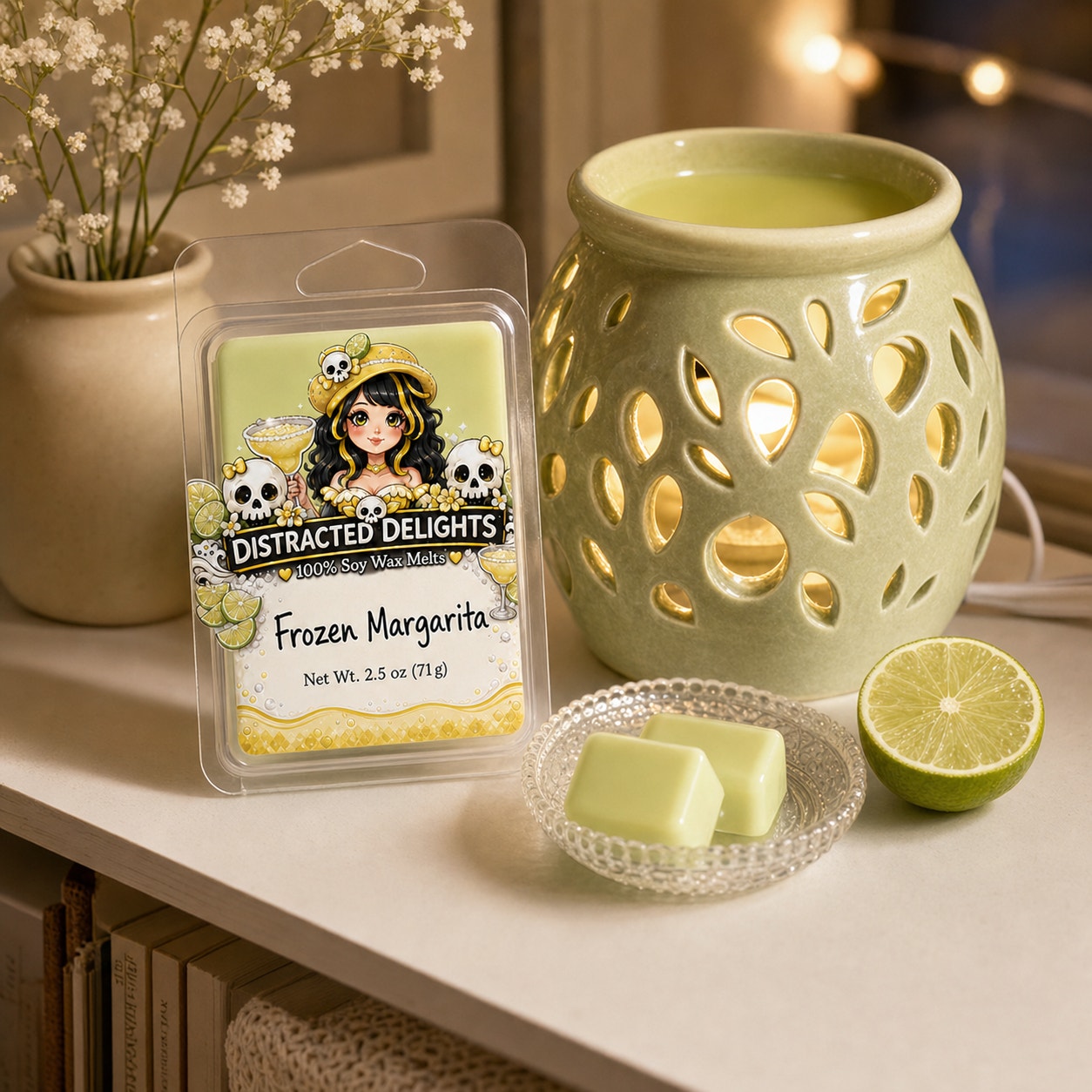 Frozen Margarita Soy Wax Melts – Lime, Guava & Vanilla Rum – 2.5 oz Highly Scented Wax Tarts
