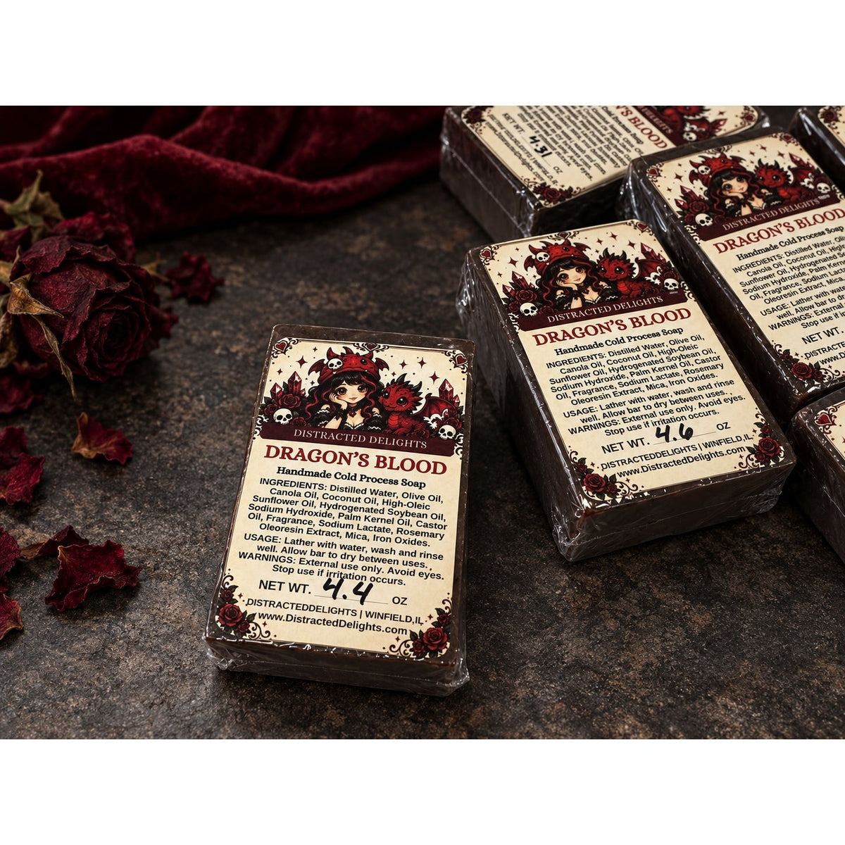 Dragon's Blood Soap Bar Handmade Cold Process Strong Scent Gothic Gift