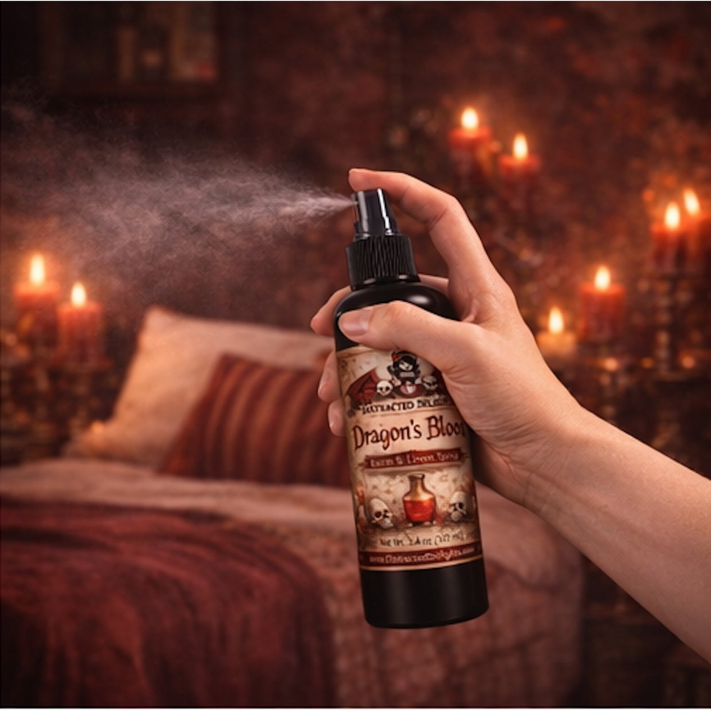 Dragon’s Blood Room & Linen Spray 3.4 oz Resin Patchouli Gothic Home Fragrance