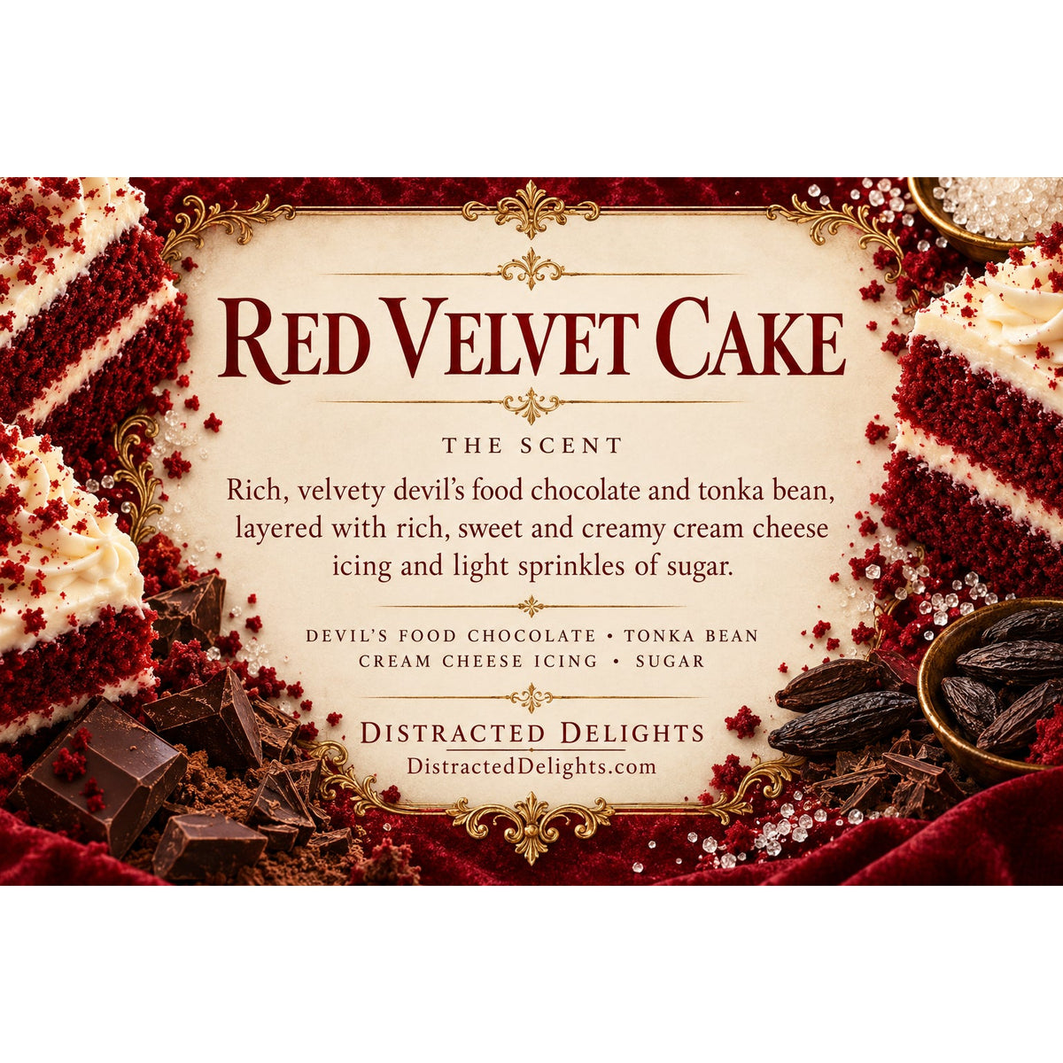 Red Velvet Cake Solid Perfume | Cream Cheese Icing, Chocolate & Tonka Bean | Gourmand Fragrance