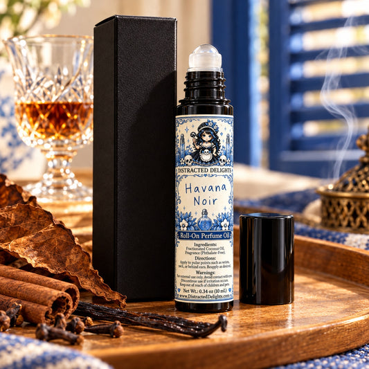 Havana Noir-Handmade Roll On Perfume Oil-Unisex Spicy Sexy Tobacco Sherry Scent