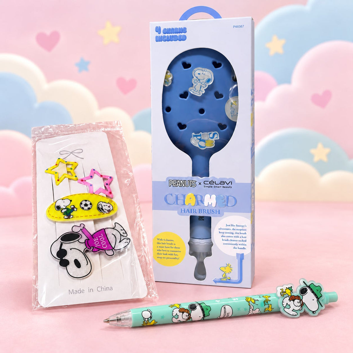 Snoopy Gift Bundle, 14 Piece Peanuts Set, Hair Brush, Scrunchie, Keychains, Lip Gloss, Face Masks & Accessories