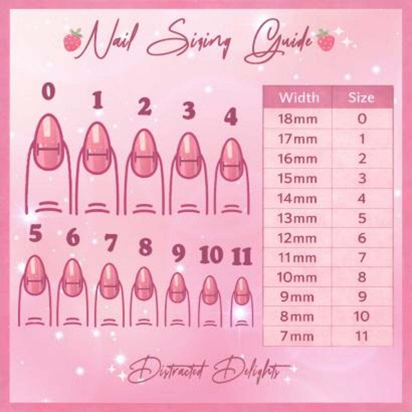 Size XL Strawberry Milkcore Press Glue On Nails 14 Pieces