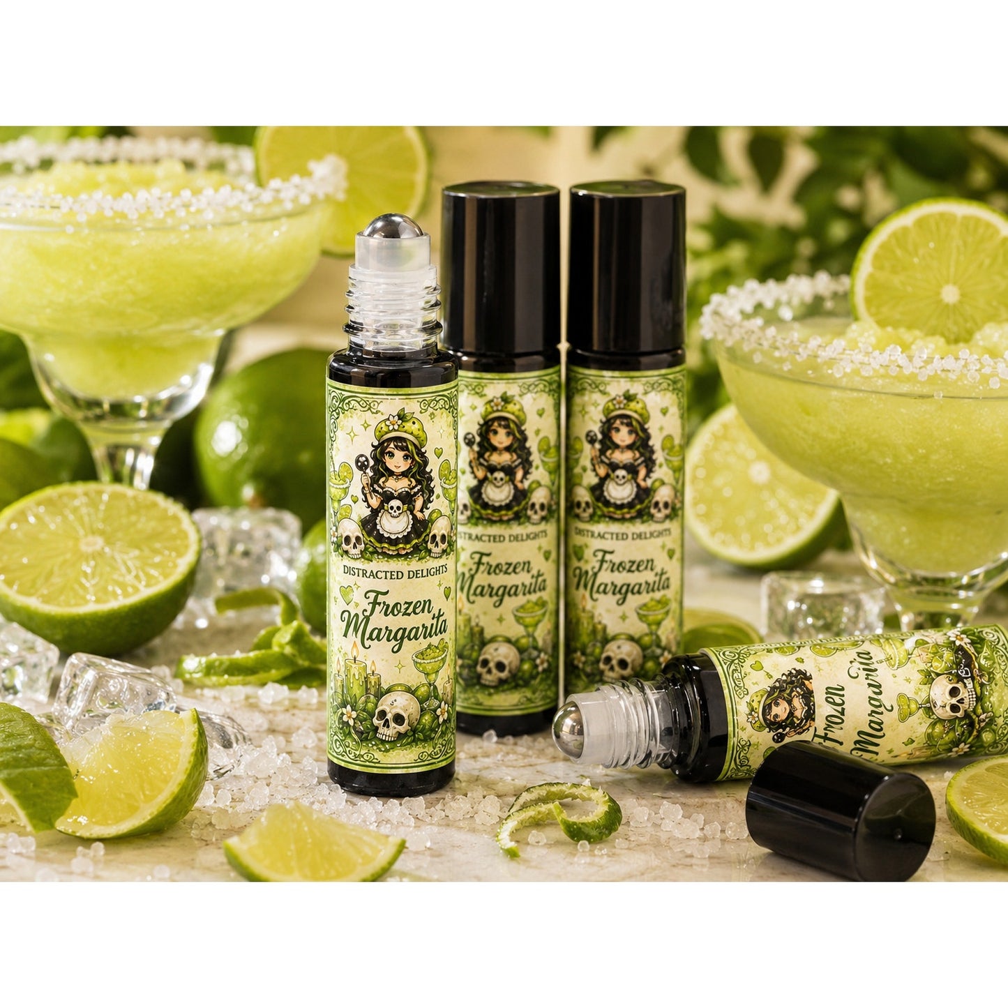 Handmade Frozen Margarita Roll-On Perfume Oil, Lime Citrus Tropical Scent, 10 mL