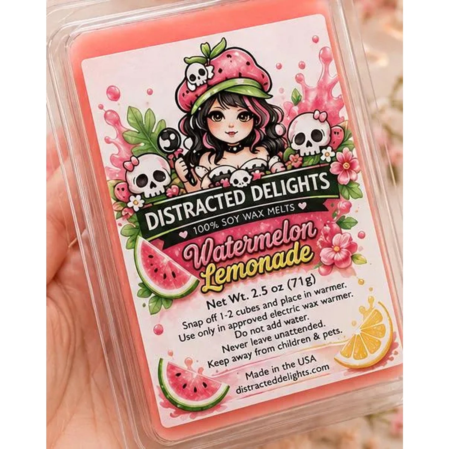 Watermelon Lemonade Soy Wax Melts | Fruity Summer Home Fragrance, Hand Poured