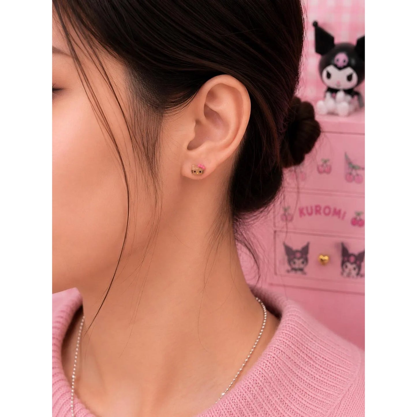 Tropical Hello Kitty Stud Earrings Set | Palm Tree & Tanned Hello Kitty Bikini