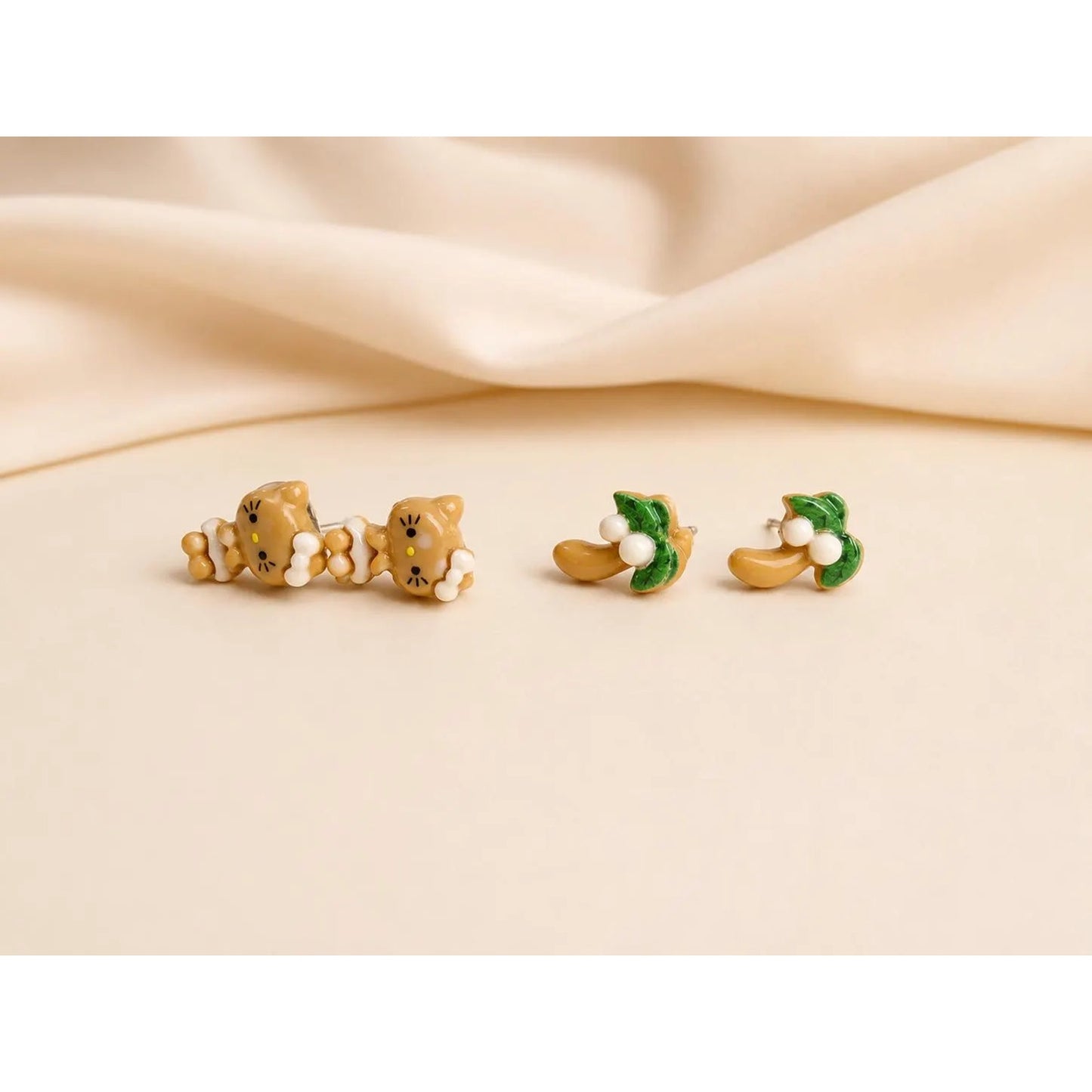 Tropical Hello Kitty Stud Earrings Set | Palm Tree & Tanned Hello Kitty Bikini