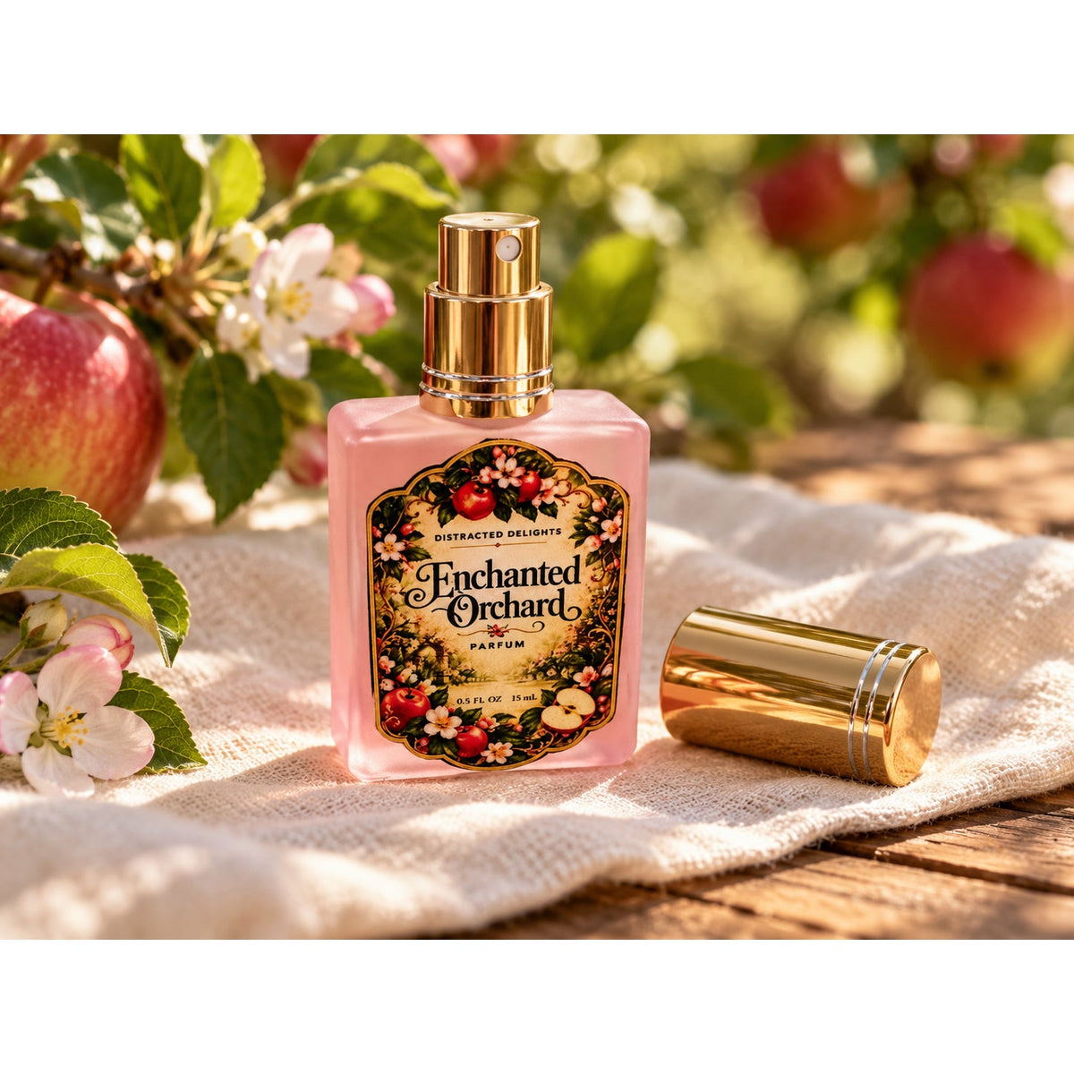 Enchanted Orchard Parfum Spray, Handmade Apple Floral Perfume, .51 oz