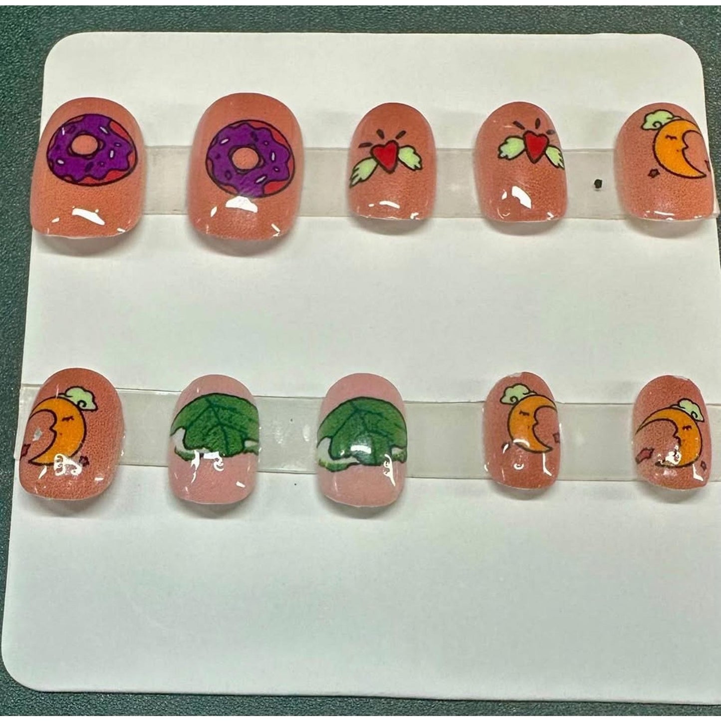 Whimsical Sport Length Press Glue On Nail Set