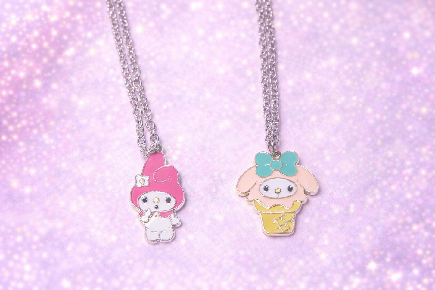 My Melody Necklace Set of 2, Kawaii Sanrio Inspired Jewelry