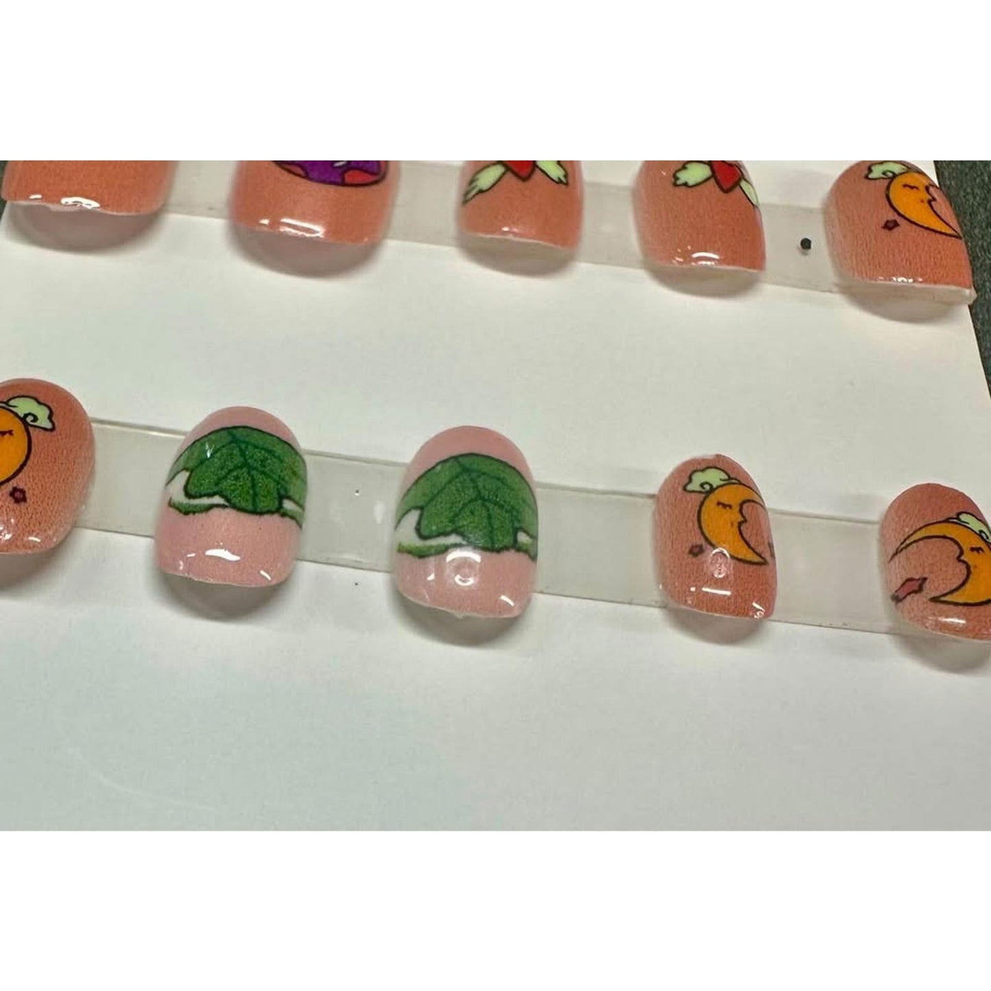 Whimsical Sport Length Press Glue On Nail Set