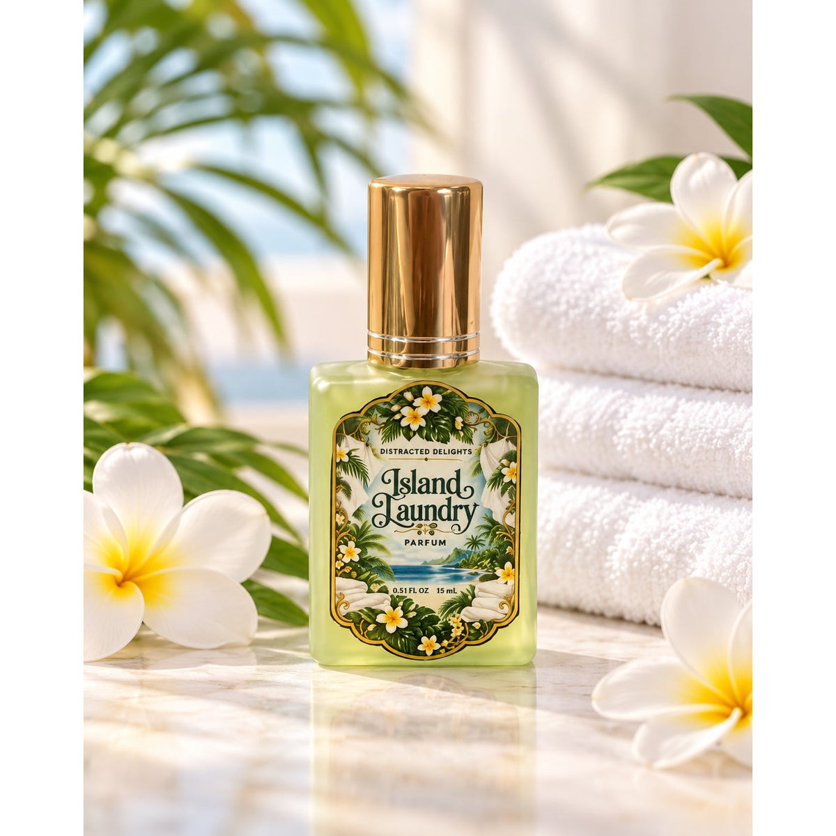 Island Laundry Parfum | Tropical Clean Laundry Perfume | Fresh Floral Fragrance | Handmade Small Batch Perfume | 15ml