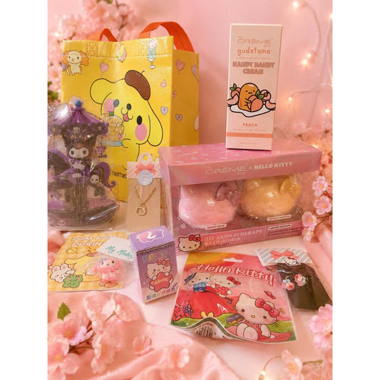 XL 10 Piece Sanrio Character Gift Bundle – Hello Kitty, My Melody, Kuromi, Pompompurin Gudetama