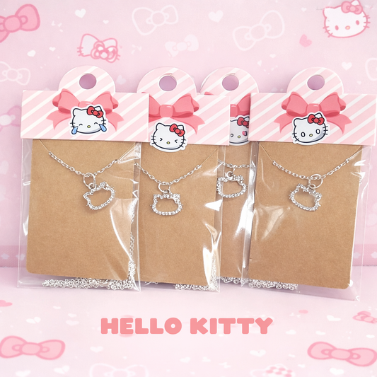 Hello Kitty Inspired Bling Rhinestone Pendant Necklace